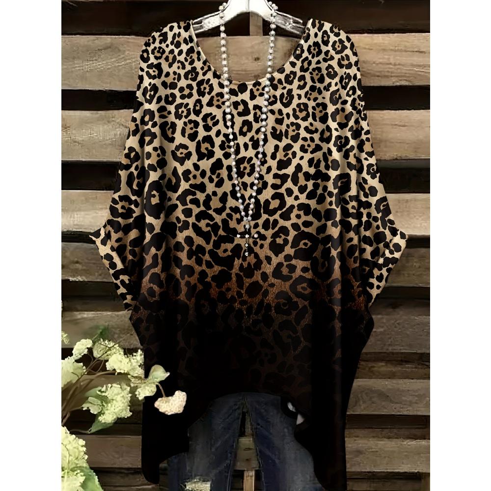 Damska Koszulka z Nadrukiem Zwierzęcym Modny Top do Formalnych Okazji Można Prać w Pralce Codzienny Damski T-shirt z Krótkim Rękawem Wygodne Vintage Odzież