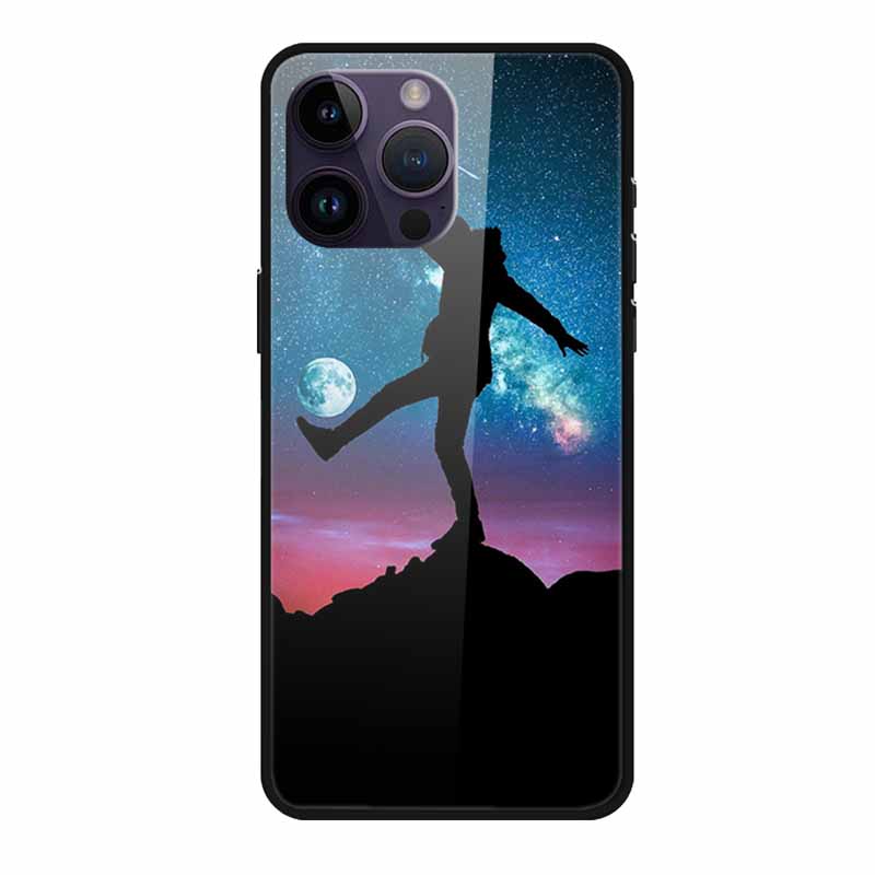 Glass Back Cover For iphone 16 Pro Max Phone Case Soft Bumper Hard Tempered Glass Case For iphone 15 Pro Max Case Funda Shell