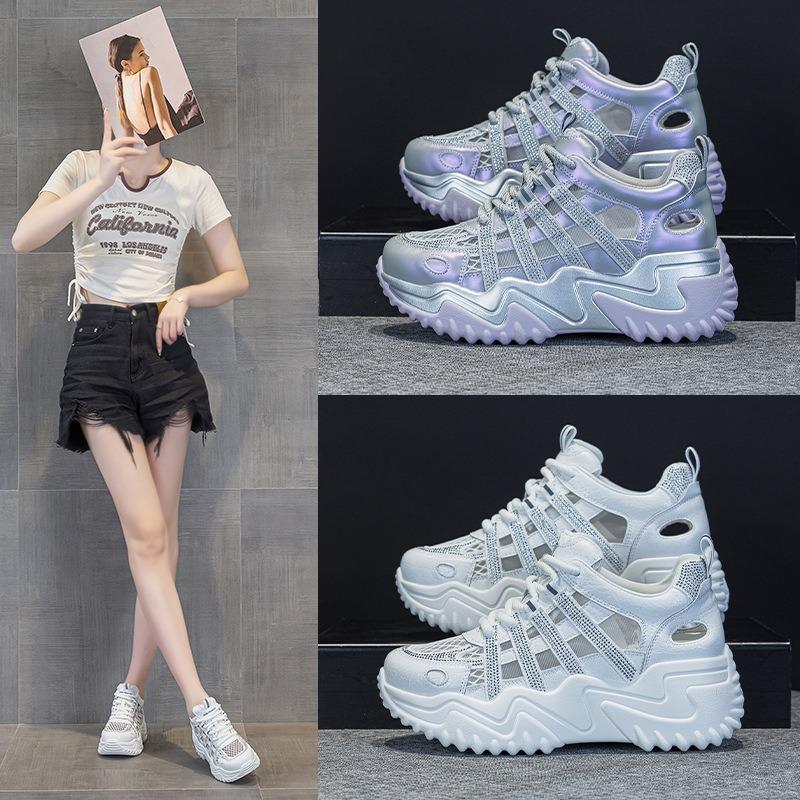 2518 mesh breathable rhinestone dad shoes women's tide summer new platform casual shoes