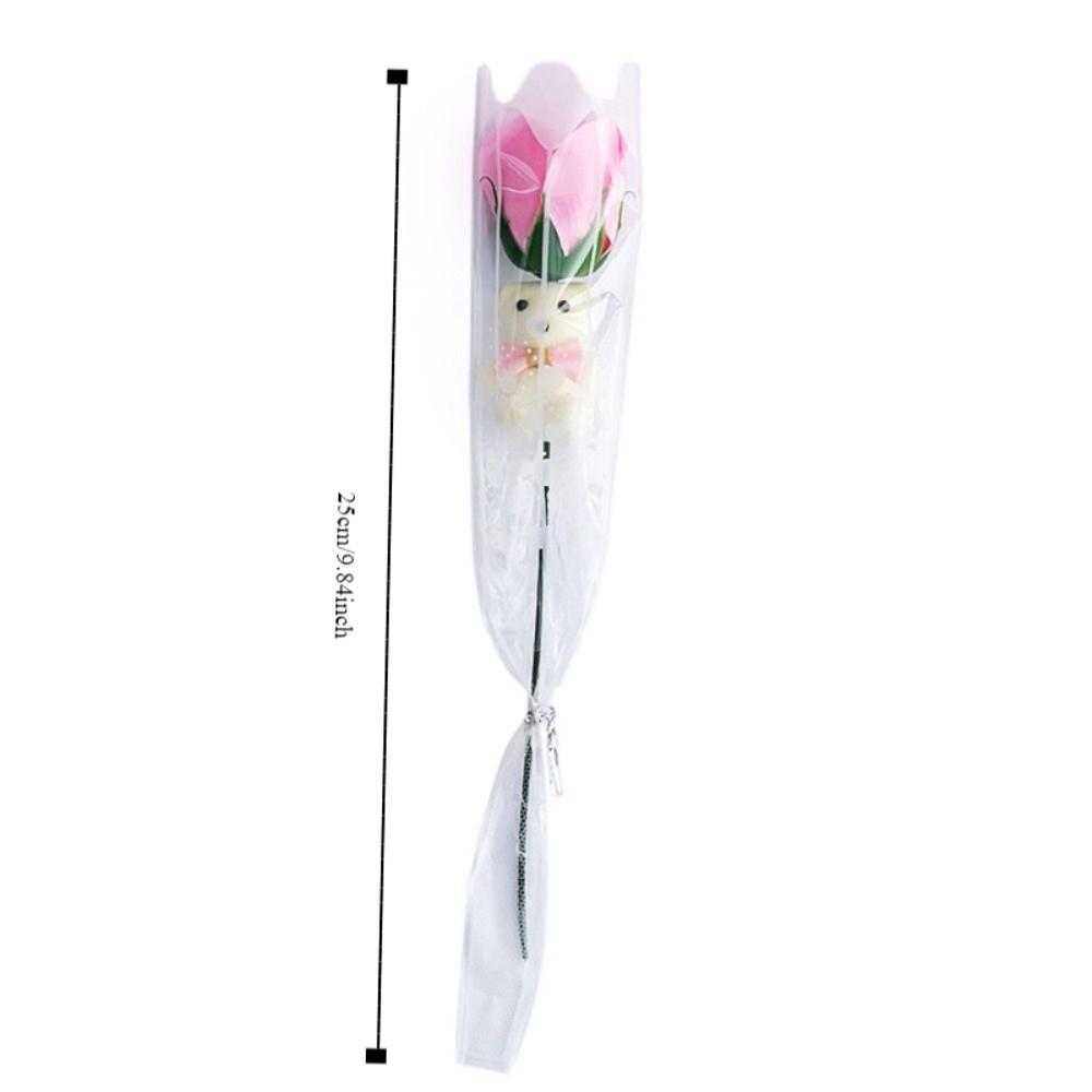 Einzelnes Süßes Bären-Abschluss-Bouquet Seidenblumen DIY Künstliche Rosenblumen Bären-Bouquet Dekoration Valentinstagsgeschenk