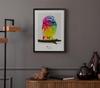 Seeing the interior wall art A3 framed wide x 43cm "Owl Future" painting, panel, size, (32cm high)
