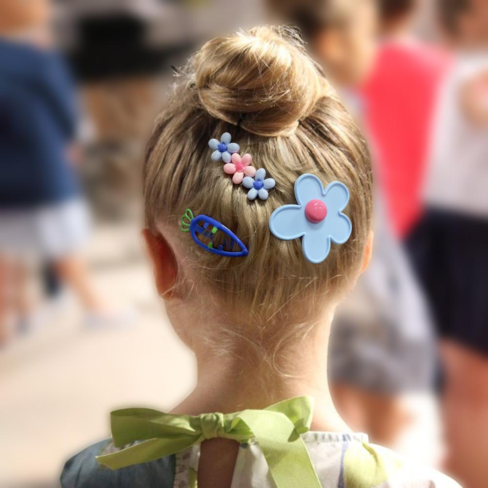 6Pcs Cartoon Colorful Hair Clips Girls Cute Flower Heart Hairpins Baby Hairclip Barrettes Hairpin Headwear Kids Hair Accessories