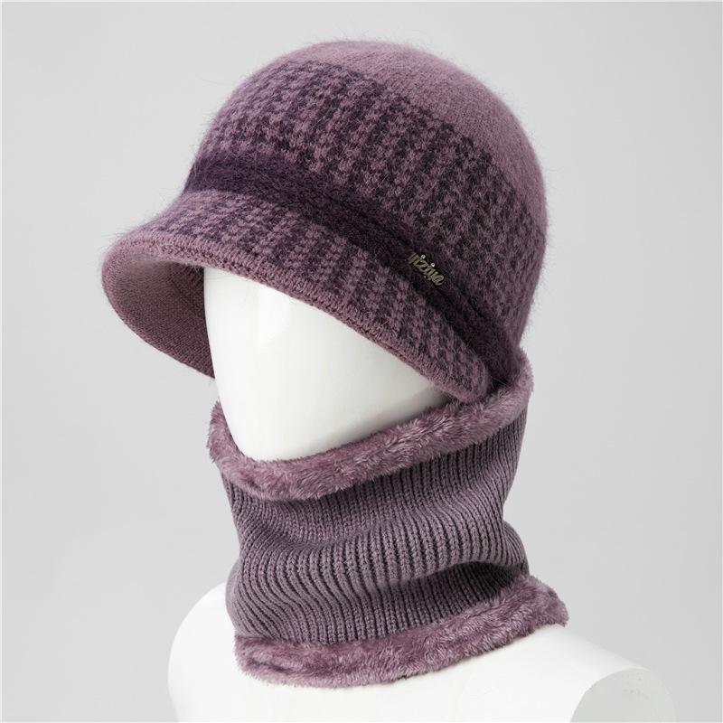 Hat Female Autumn and Winter Rabbit Hair Thermal Basin Hat Fleece Thickened Wool Hat