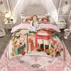 Homewish Lovely Snowman Duvet Cover Set For Kids Happy New Year Snowflake Bedding Set Christmas Santa Claus Quilt Cover Set
