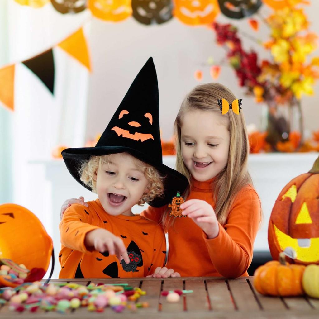 FINGOOO Halloweenowe Akcesoria do Włosów Zestaw 8 Sztuk, Spinki do Włosów, Klipsy do Włosów, Ozdoby do Włosów, Cosplay, Kostiumy, Unisex, Urocze (Halloween A)