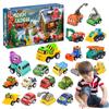 Christmas Car Advent Calendar 2025 24 Days Christmas Countdown Calendar Pull-Back Cars Xmas Vehicle Model Toys for Kids Children