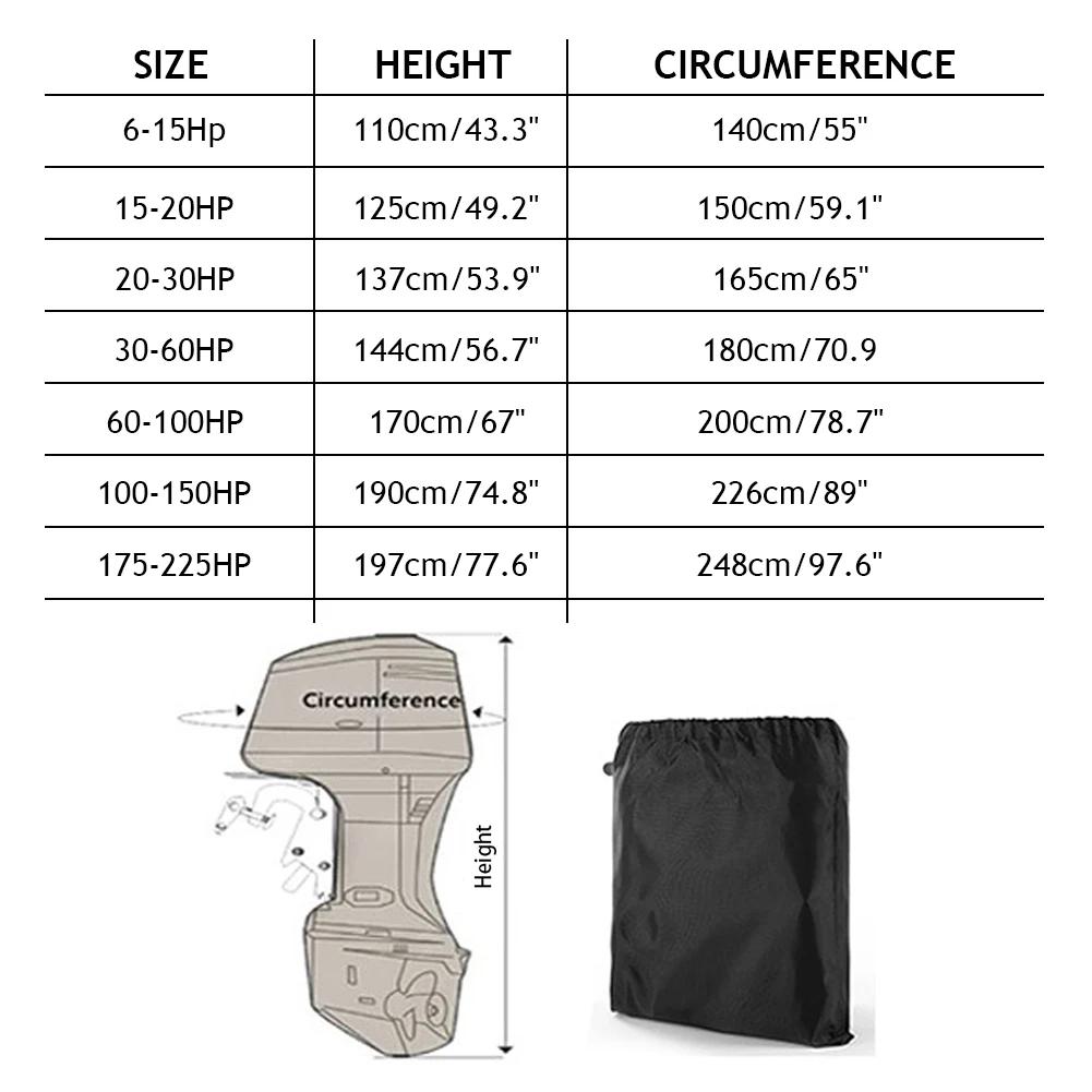 Motor Engine Boat Cover Anti Half Outboard UV Oxford Waterproof Protector Dustproof Air Antigores Yacht Marine 420D 6-225HP