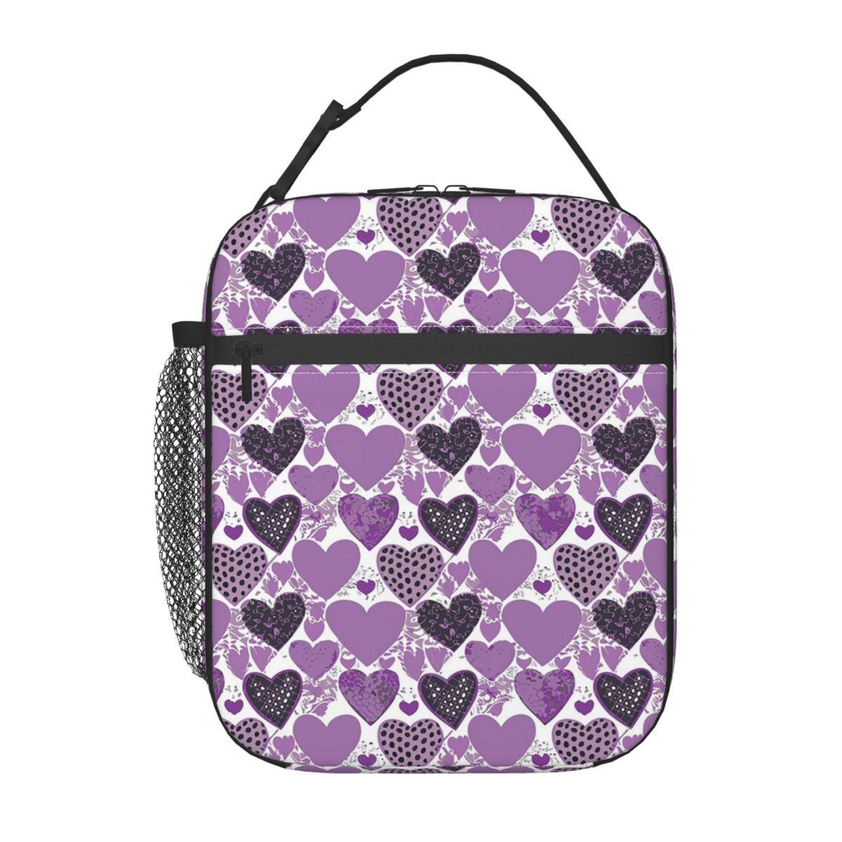 

Colour Hearts Pattern Insulated Lunch Bag for Women Kids Leakproof Food Boxes Thermal Lunch Box Tote One Size