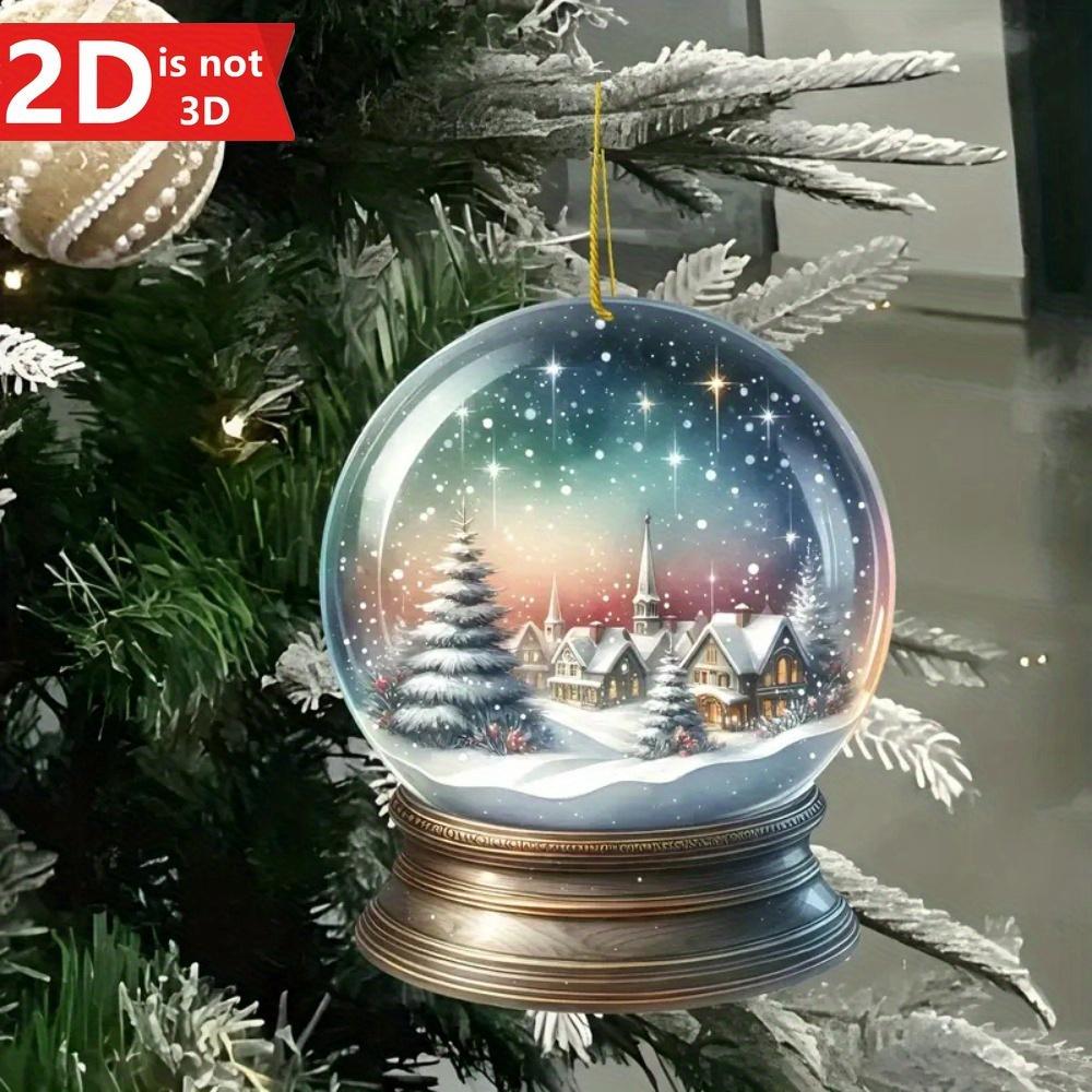 2D snowflake ball pendant for cars, backpacks, and keychains. An ideal Christmas gift.