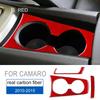 Car Water Cup Holder Sticker Accessories Interior Real Soft Carbon Fiber for Chevrolet Camaro 2010 2011 2012 2013 2014 2015