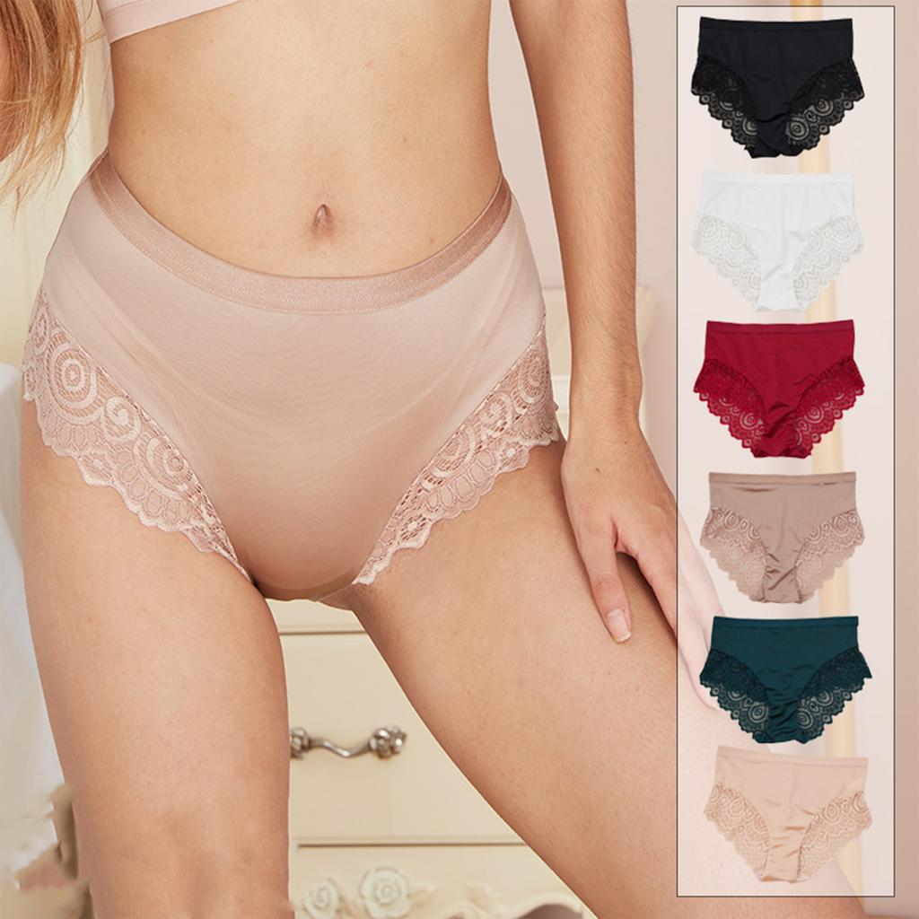 Ladies' Fashionable Lace Sexy Mid Waist Underwear With Abdominal Compression Underwear