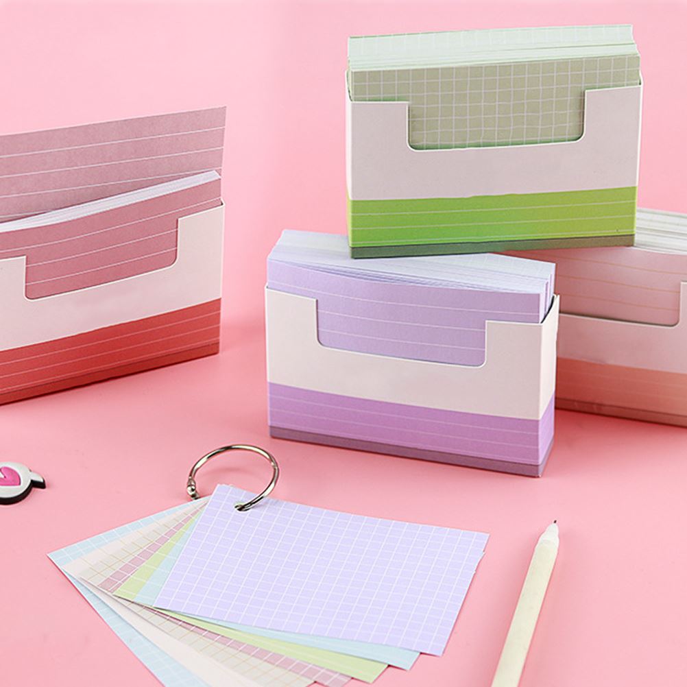 

150 Pcs Lined Index Cards Study Flashcards Memo Pads Notepad Paper Stationery For Students Teachers Ruled Straight Grain