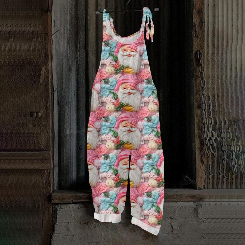 Women's Jumpsuit Halloween Print  Casual Loose Vintage Shoulder Strap Cotton Linen