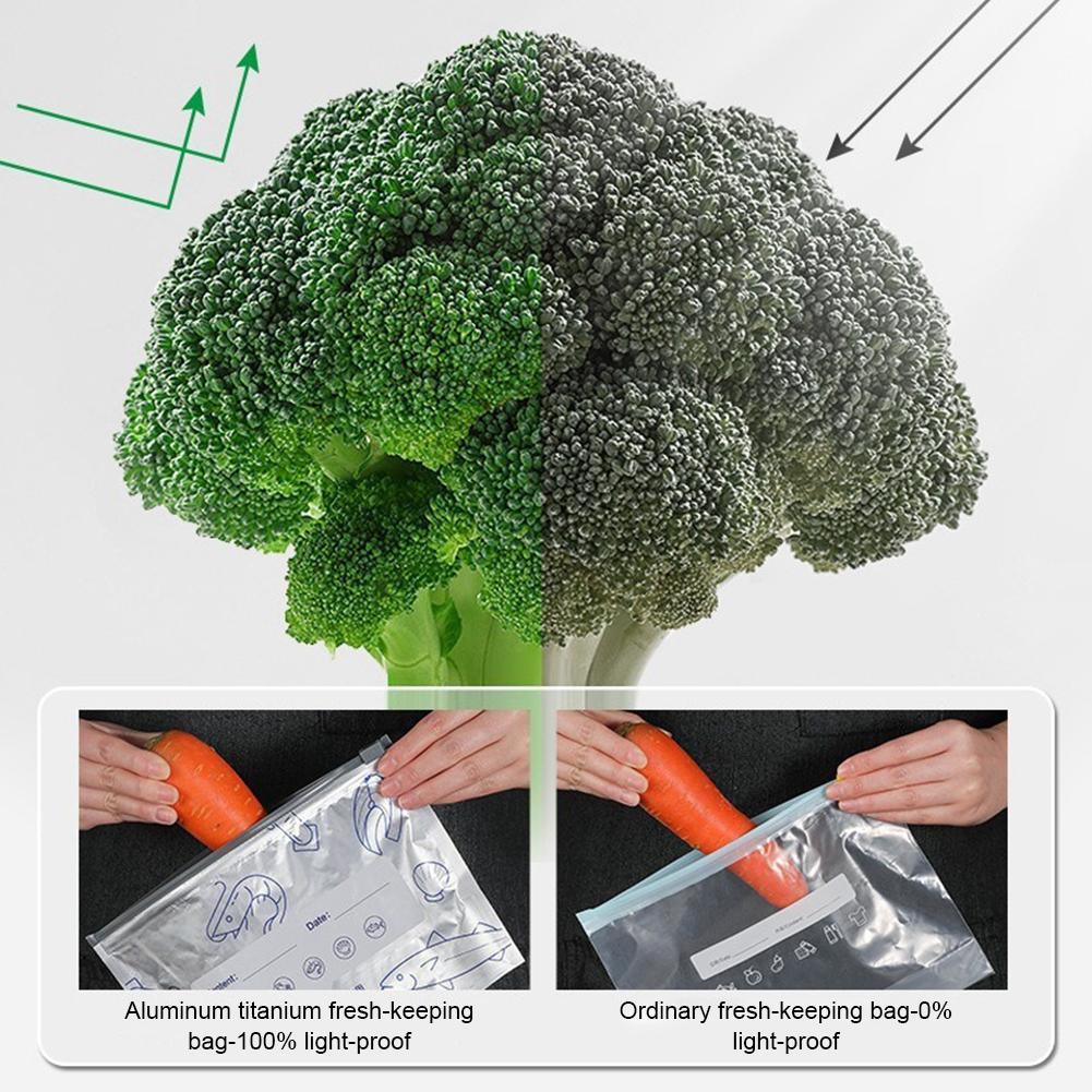 10/30 Pcs Aluminum Foil Freezer Bags, Reusable Food Storage & Preservation Slider Bags,Sealed Bag for Vegetable Fruit Meat (SML)