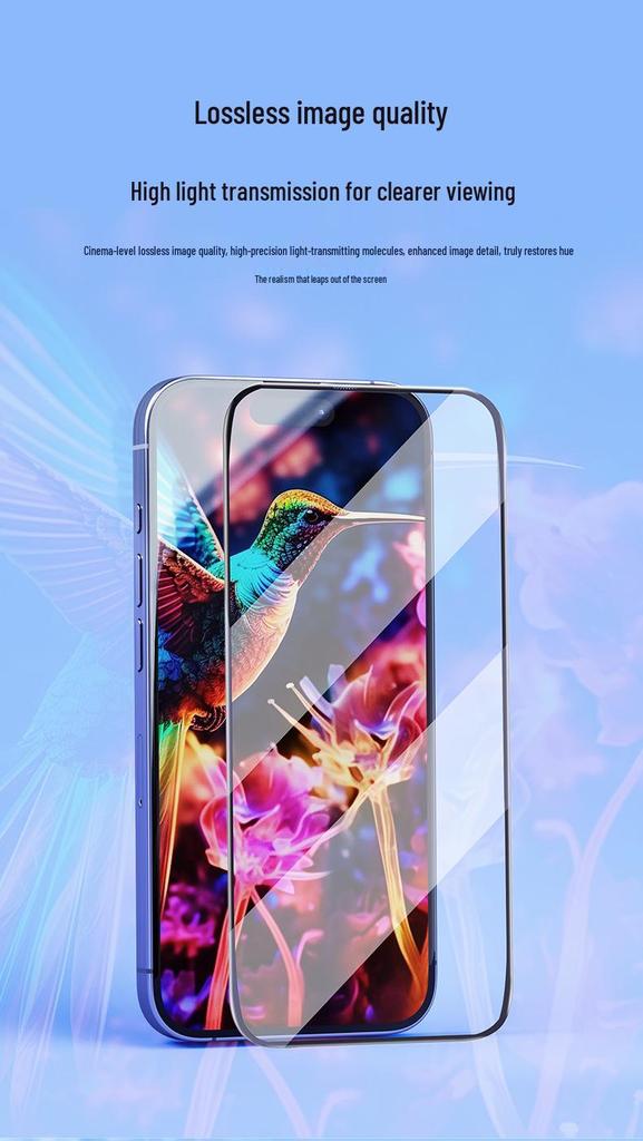 Azeada HD Tempered Glass Anti-Peep Screen Protector for iPhone 15/iPhone 16 Pro - Dust-Free, Instant Application