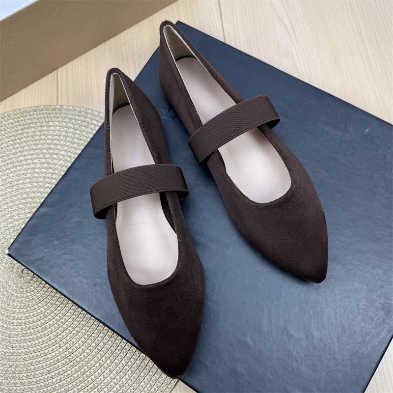 Fashion Flat Shoes for Women 2025 Spring and Autumn Ballet New French Pointed Shallow Mary Jane Shoes Large Size Women's Shoes 42 43 44