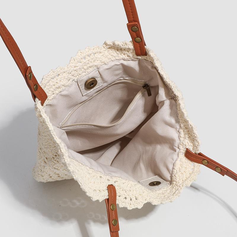 Single-shoulder Woven Bag Lace Bag Vacation-style Beach Bag Commuter Women's Bag