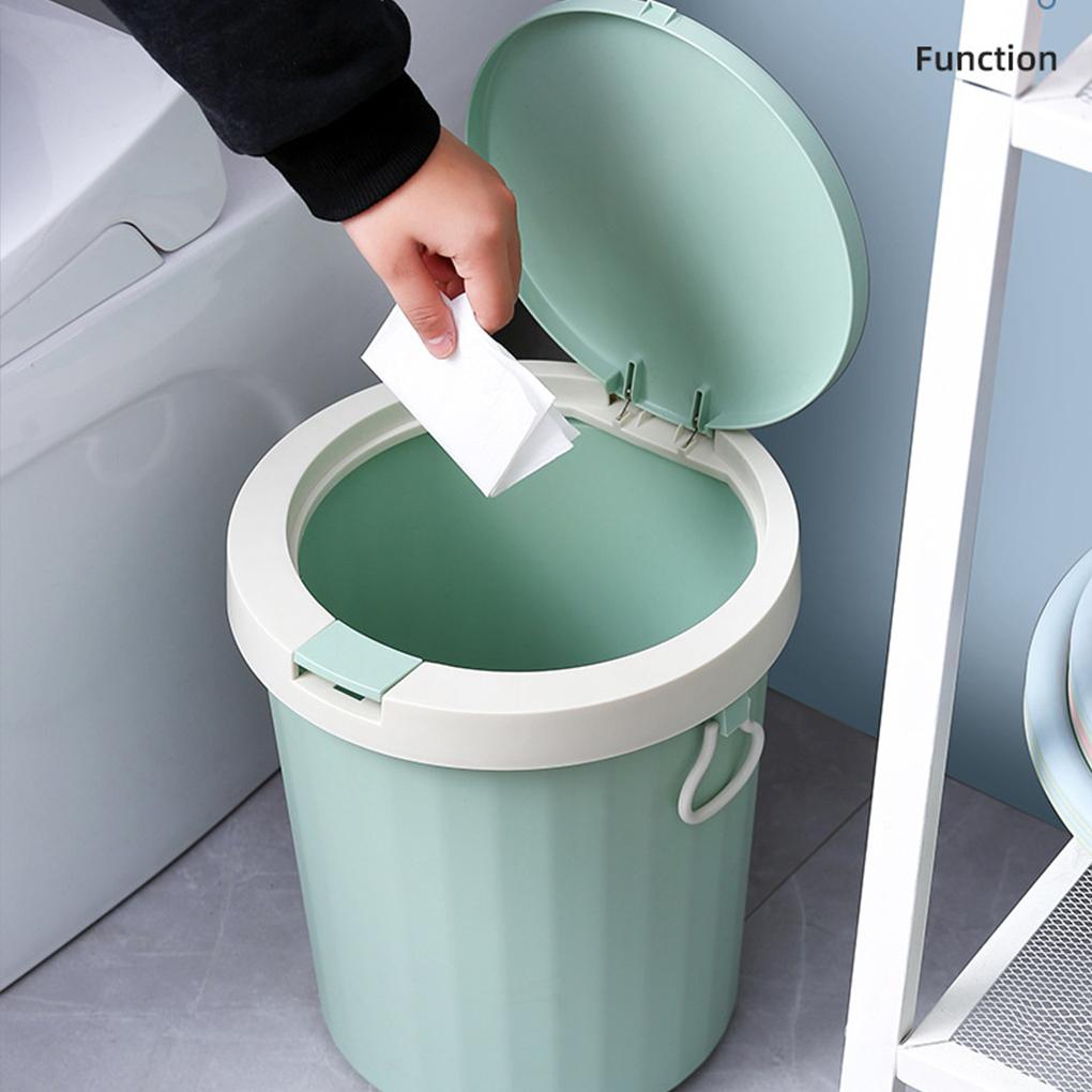 Mülleimer mit nordischem Deckel und Kontrastfarbe – robust, langlebig und praktisch für Haushaltsgegenstände, Reinigungsmittel, Mülleimer