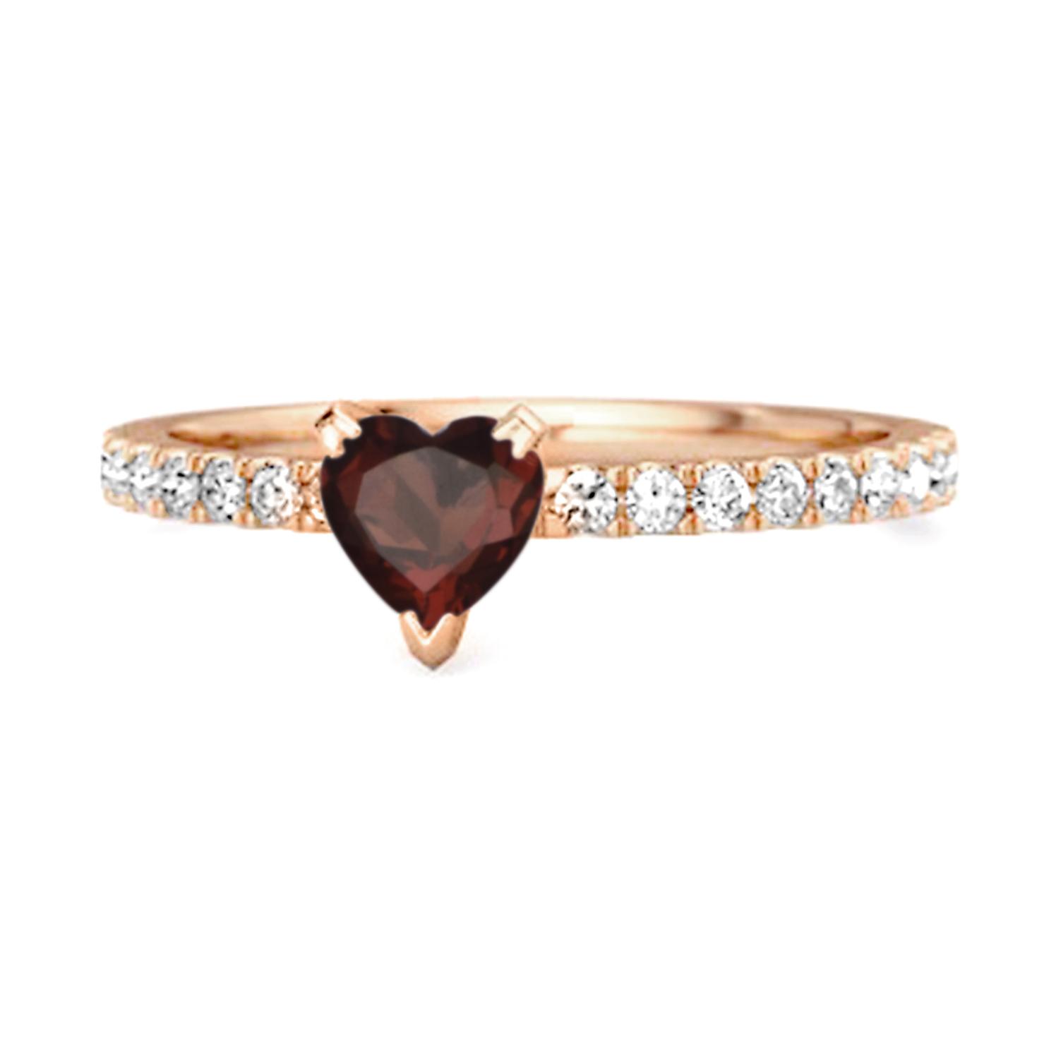 

Garnet pave Band Ring - 925 Sterling Silver Rose Gold Vermeil 7.5 Яскраво-рожевий