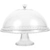 Cake Stand With Dome Clear High Foot For Wedding Party Dessert Display Cake Serving Tray Fruit Snack Plate Bakery Display