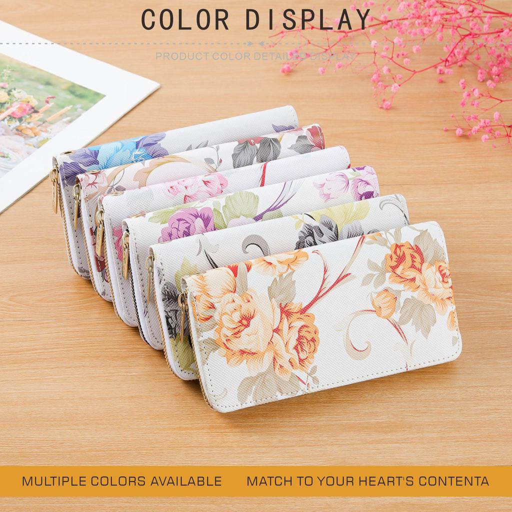 Women's Rose Print Wallet & Phone Bag