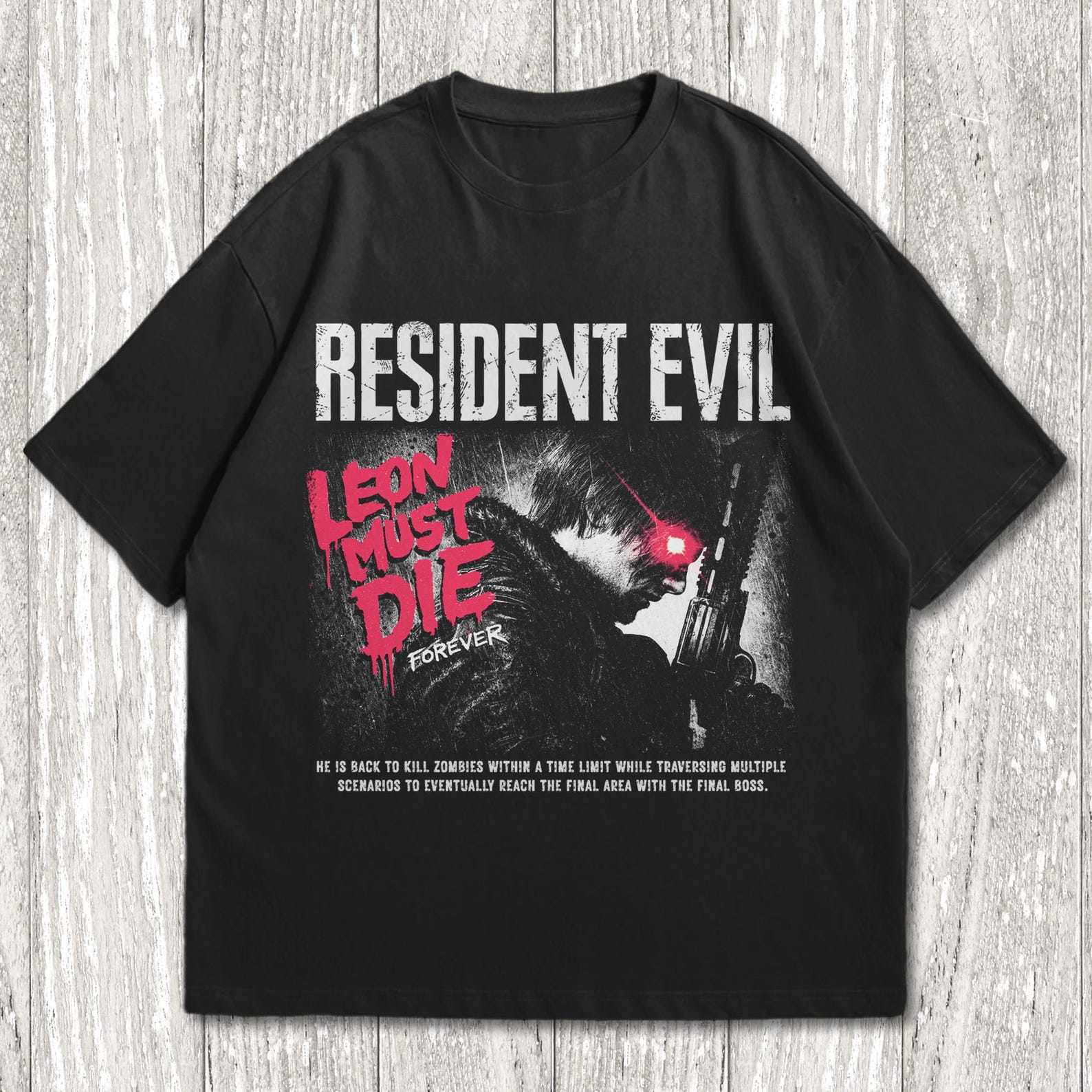 Resident Evil Requiem T-Shirt, Leon Must Die Forever, Leon S. Kennedy Shirt, Resident Evil Tee L