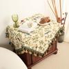 LeleJia Green Floral Bird Jacquard Tablecloth