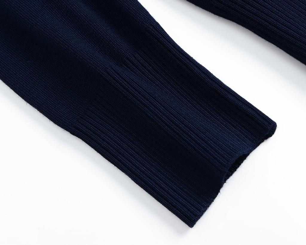 Knit Solid Plus Sizes [JHIJSC] Women's Cardigan, Office, Autumn, Casual, Business, Color, Stylish, (JP, Alphabet, L, Navy)