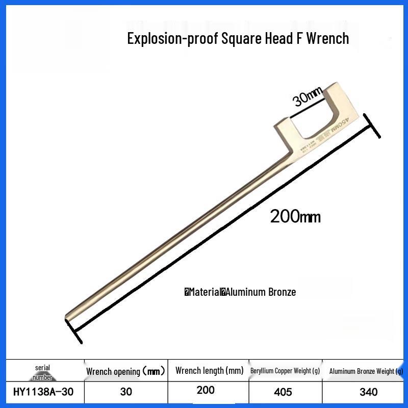 Explosion-Proof Copper Alloy Square Head F Wrench CN plug (adapter included)