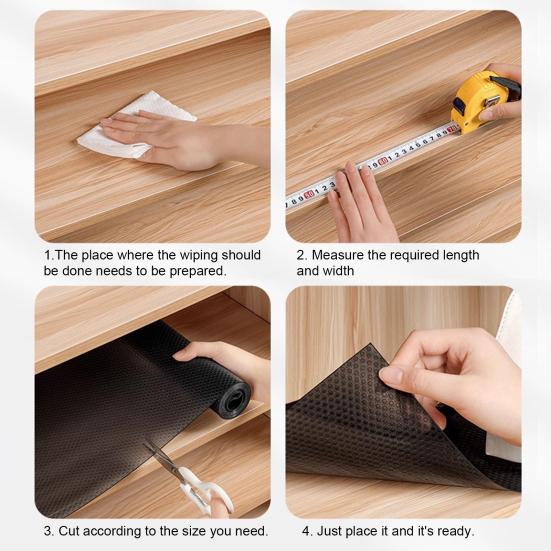 Clear Cabinet Liner Mat Thick EVA Non-Slip Shelf Drawer Liner Waterproof Oil-Proof Shelf Liner