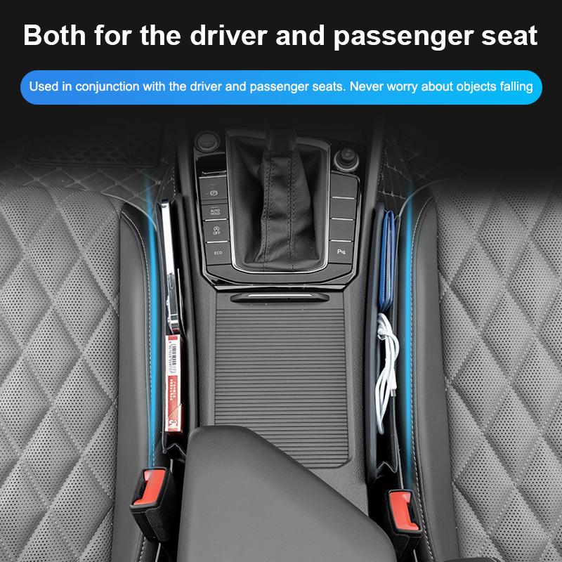 Universal Car Seat Gap Organizer PU Leather Auto Console Side Pocket Seat Crevice Storage Box Interior Accessory