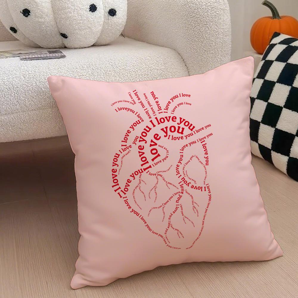 Heart Shape Cushion Cover Throw Pillow Cover Hidden Button Durable Polyester Chair Cushion