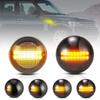 2Pcs For Land Rover Range Rover L322 2002-2012 Clear & Smoked Lens LED Side Marker Lamp Fender Turn Signal Dynamic Amber Lights