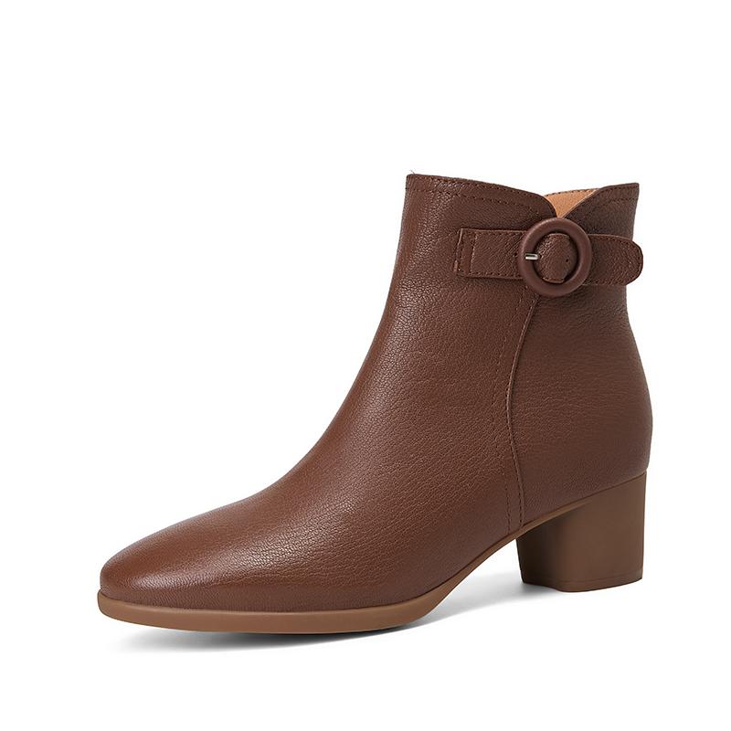 Fashion AIYUQI Women's Ankle Boots 2025 New Fashiona High-heel Women Short Boots Large Size Round-Toed Female Dress Boots