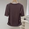 Sibaishai Women's V-Neck Slim Fit Fashion T-Shirt