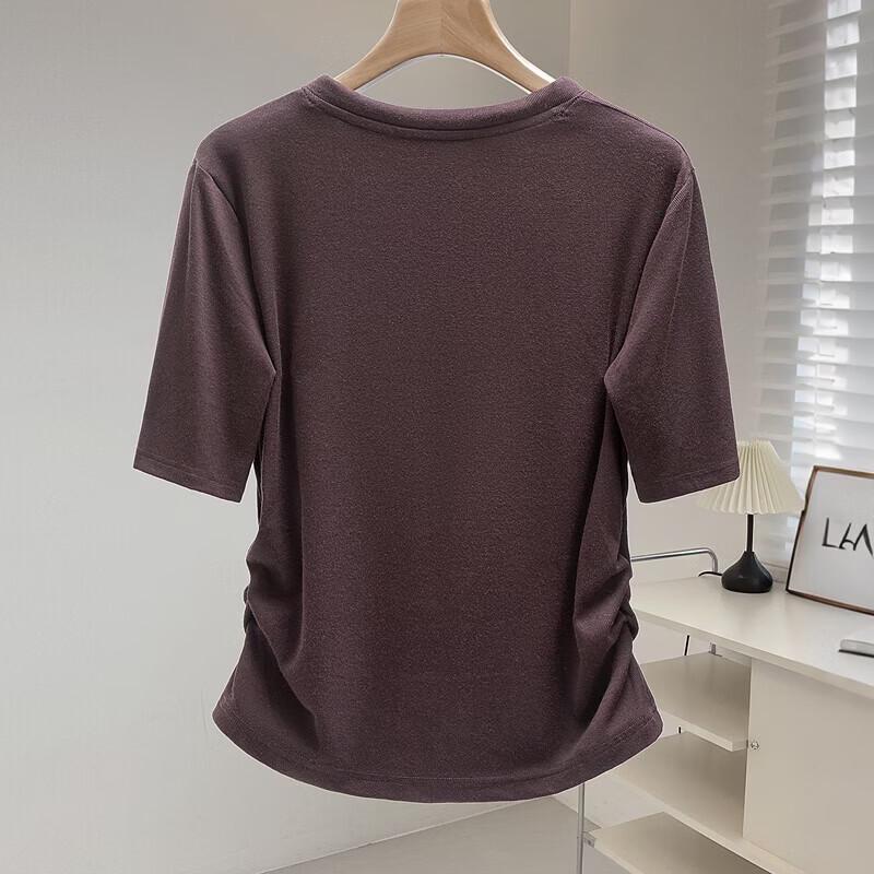 Sibaishai Women's V-Neck Slim Fit Fashion T-Shirt