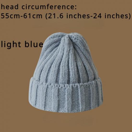 Lady Warm Knitted Beanie Cap Stretchy Casual Hat Skiing Outdoor Thermal Winter