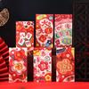 6pcs Traditional God of Wealth Red Envelope Cartoon Lucky Money Bags Money Packet  New Year Gifts