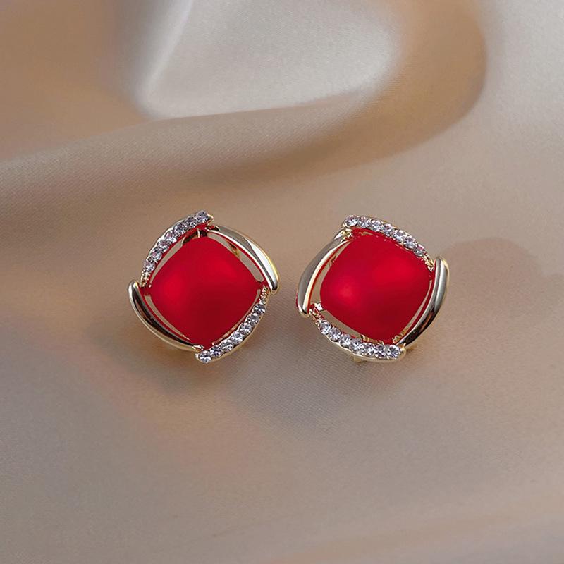 S925 Sterling Silver Blue Square Pearl Stud Earrings: 2023 High-End, Exquisite, Versatile Ear Jewelry