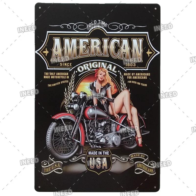 Retro Sexy Beauty Aluminum Poster - Men's Metal Plaque, Garage Cave Workshop Wall Decor