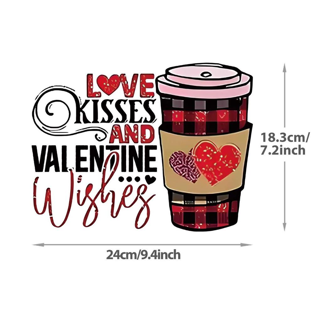 Valentine's Day Gifts: Heat Transfer HTV DTF Customized Couple T-shirts, Heat Press DIY Stickers, Clothing Heat Transfer Stickers