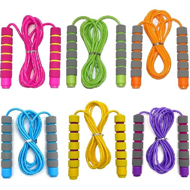 Adjustable Jump Ropes for Kids - Colorful Skipping Ropes with Soft Foam Handles - Ideal for Outdoor & Indoor Play, Fun Games Activity, Fitness,