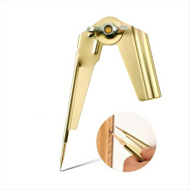1pc Metal Scriber Compass, 180° Adjustable Wing Nut, Precision Woodworking Circle Scribing Tool for Drawing and Marking