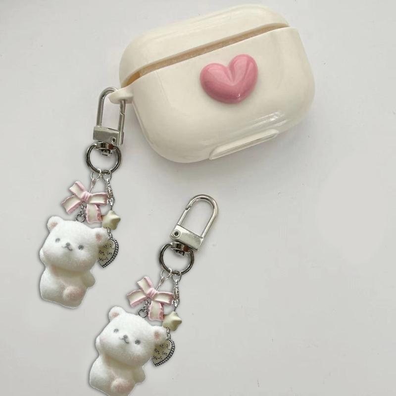 Soft Toy Bear Key Chain Stylish Ornament Resin Key Ornament Purses and Keys Pendant Handmade Detail for Durability