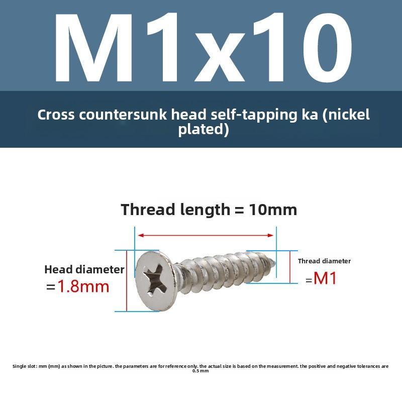 4 PCS Cross Flat Head Wood Screws M1 M1.5 M5 Construction Screws Zinc Plated Self Tapping Wood Screws For Cabinet Fiberboard