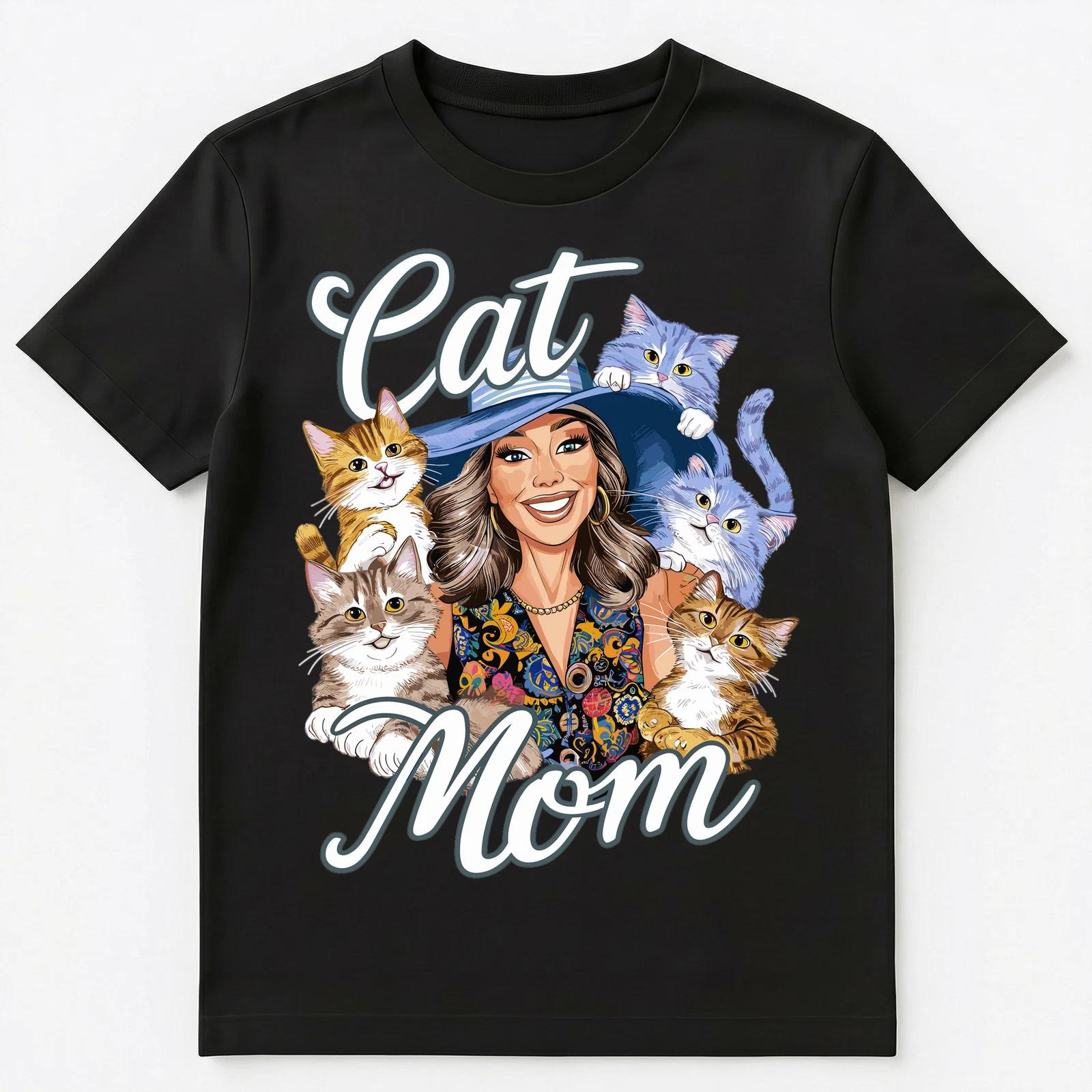 Funny Cat Mom With A Lot Of Cats Unisex T-Shirt M