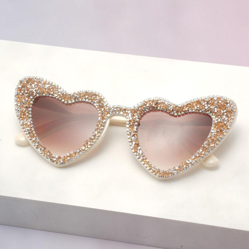 Sparkly Heart Shaped Sunglasses for Women Rhinestone Wedding Party Favors Bridesmaid Gift Shiny Diamond Sun Glasses Photo Props