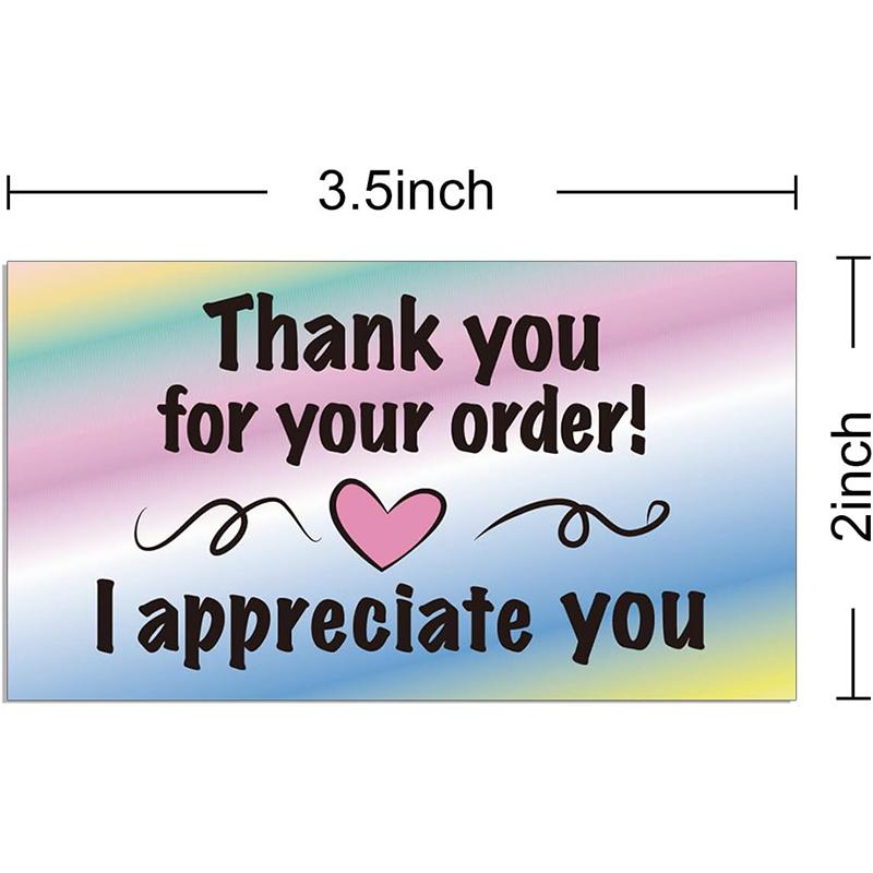 50pcs I Appreciate You Thank You Card Shopping Purchase Greeting Cards for Small Business Owners Package Inserts