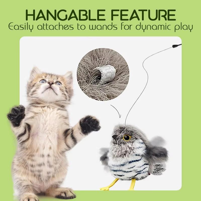 Cat Toy with Induction Movement Birds Toy for Cats Rechargeable Flapping Cat Toys Motion Activated for Indoor Hunting