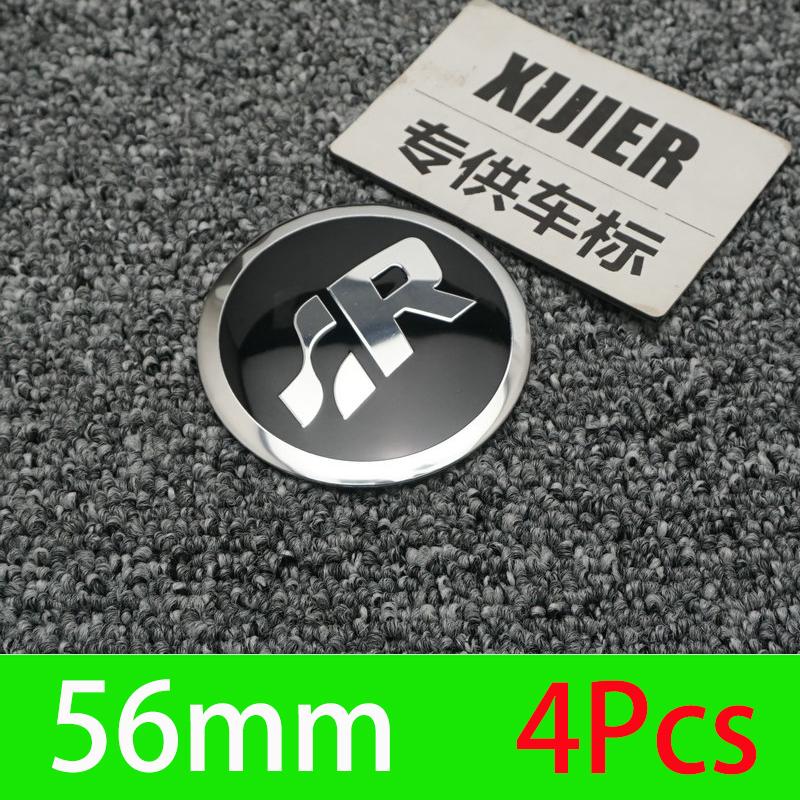 

For Car R Emblem Wheel Center Hub Cap Sticker Accessories Volkswagen VW R-line GTI Polo Golf Touareg Passat Magotan Tiguan Jetta 1 Set (4 Pcs)